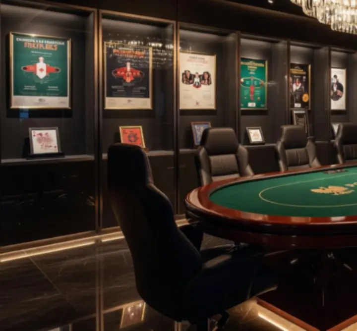 Stół pokerowy POLVIAN STAGE w eleganckim showroomie