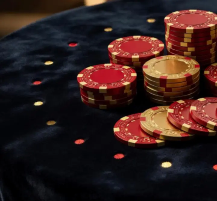 Ekspozycja premium żetonów pokerowych w stylu kasynowym