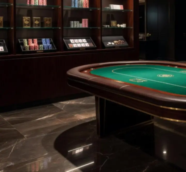 Ekskluzywny stół pokerowy w showroomie POLVIAN STAGE